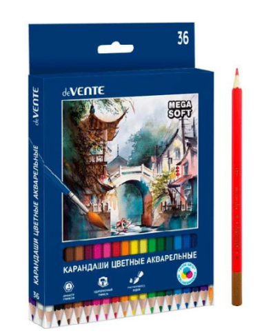 Карандаши цветные акварельные deVENTE. ART, 36 цветов, 4М, 5025200