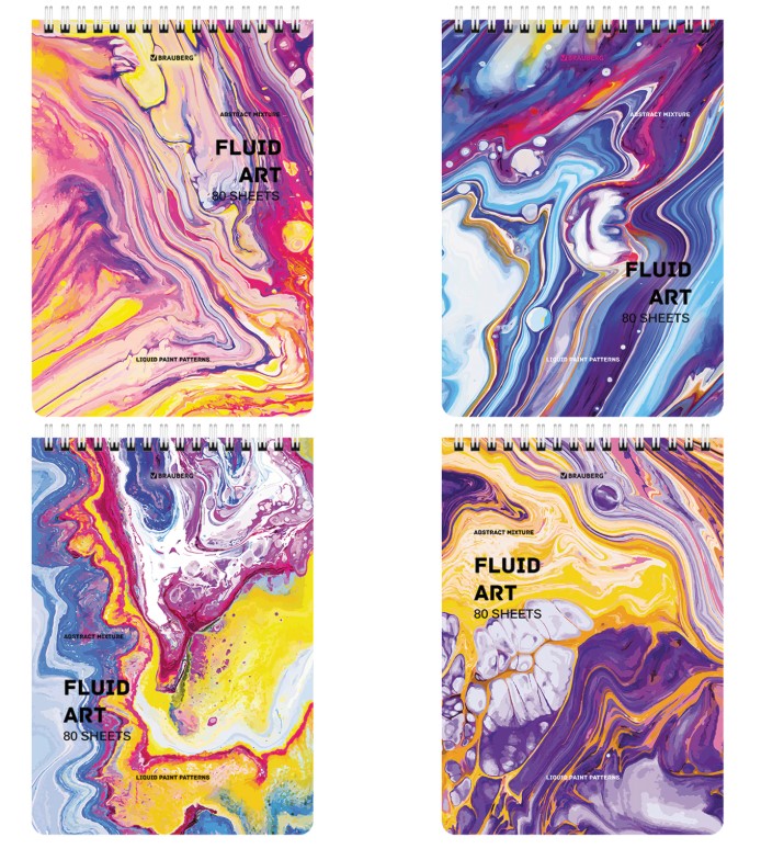 Блокнот А5, 146х206 мм, 80 л., гребень, картон, клетка, BRAUBERG, Colorful art, 114371