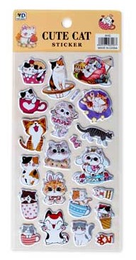 Наклейки декоративные CATS, 9.4х18 см, 6 дизайнов, М-20429