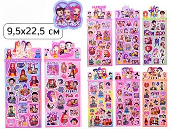 Наклейки декоративные K-POP, 9.5х22.5 см, 18 дизайнов, M-20799