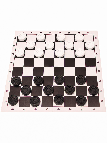 НАСТОЛЬНАЯ ИГРА ШАШКИ В ПАКЕТЕ + поле 28,5х28,5 см, ИН-1832