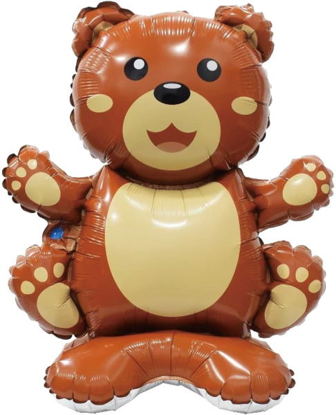 Шар 3D (23''/58 см) Фигура на подставке, Мишка, 1 шт, 23560